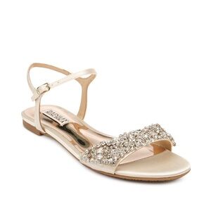 Badgley Mischka Gold Rhinestone Sandals